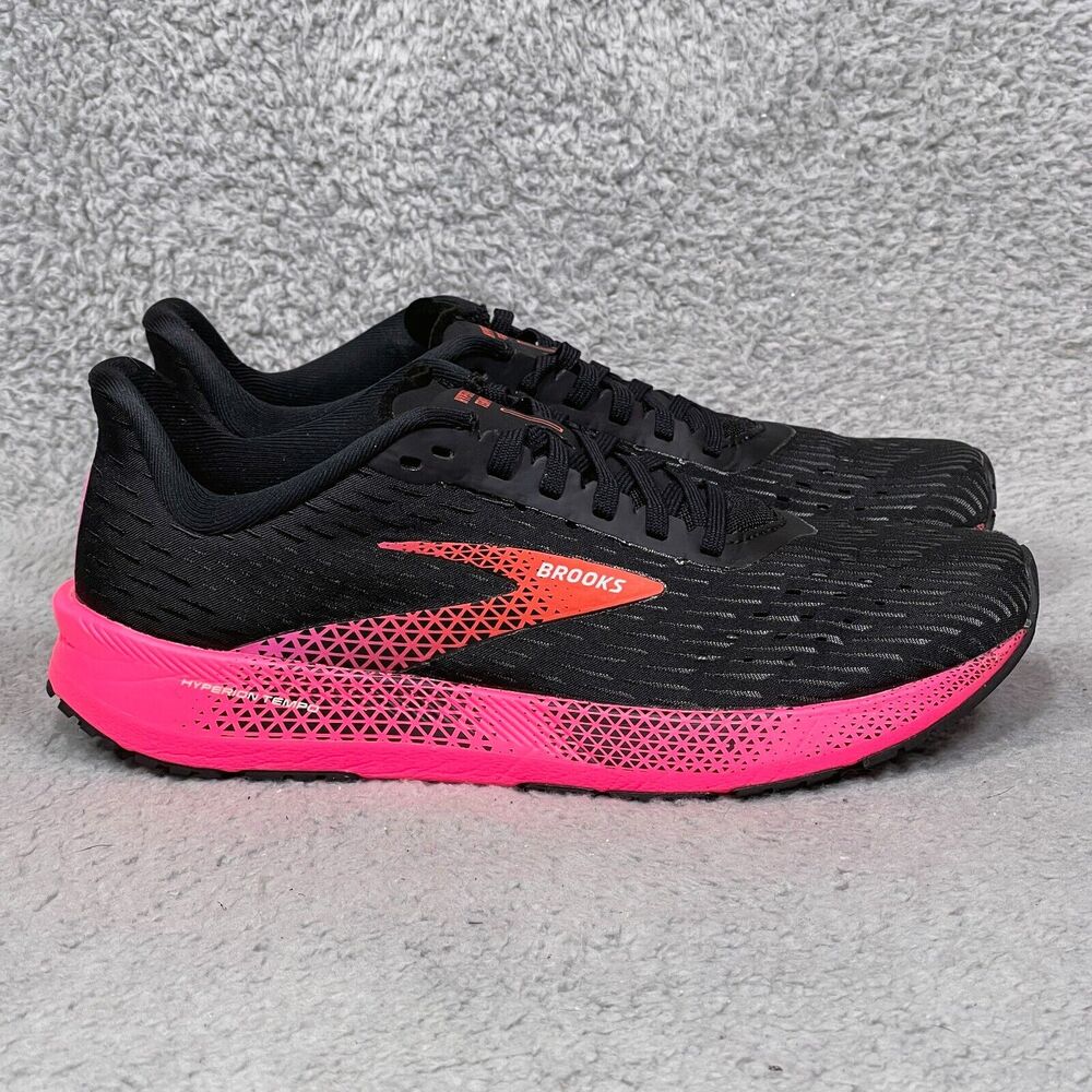 Brooks Hyperion Tempo Womens Size 9.5 Running Shoes Sneaker Black Pink Hot Coral